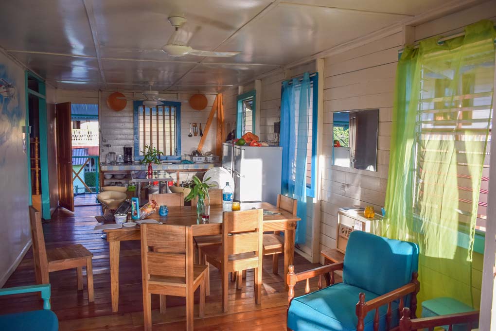 The inside of our Airbnb on Isla Colon, Bocas del Toro