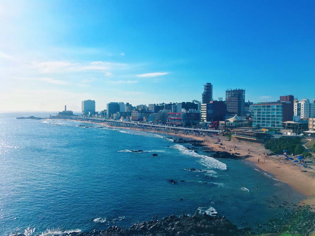 view of barra beach in Salvador, brazil