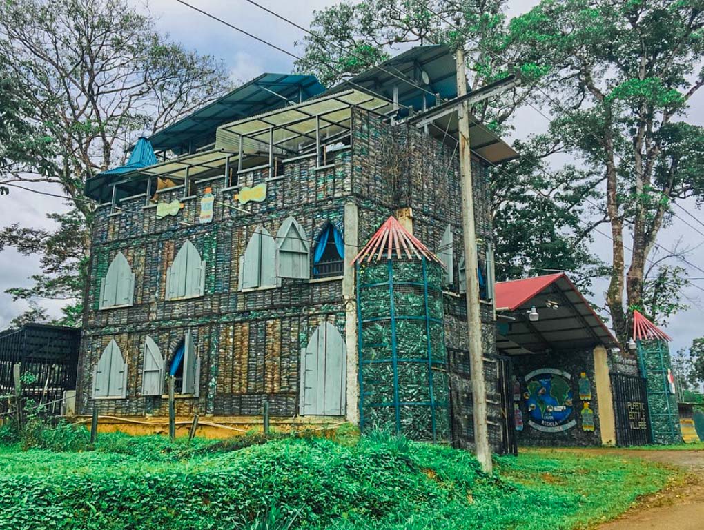 The main castle at the Plastic Bottle Village on Isla Colon, Bocas del Toro