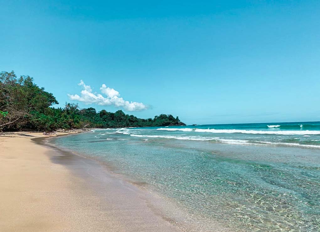 Red Frgo Beach on a sunny day on Bocas del Toro, Panama
