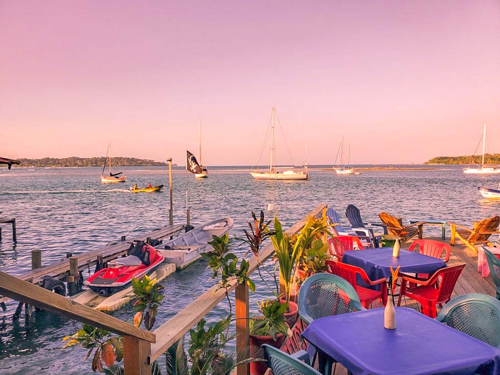 The view from our table at El Ultimo Refugio on Isla Colon, Bocas del Toro