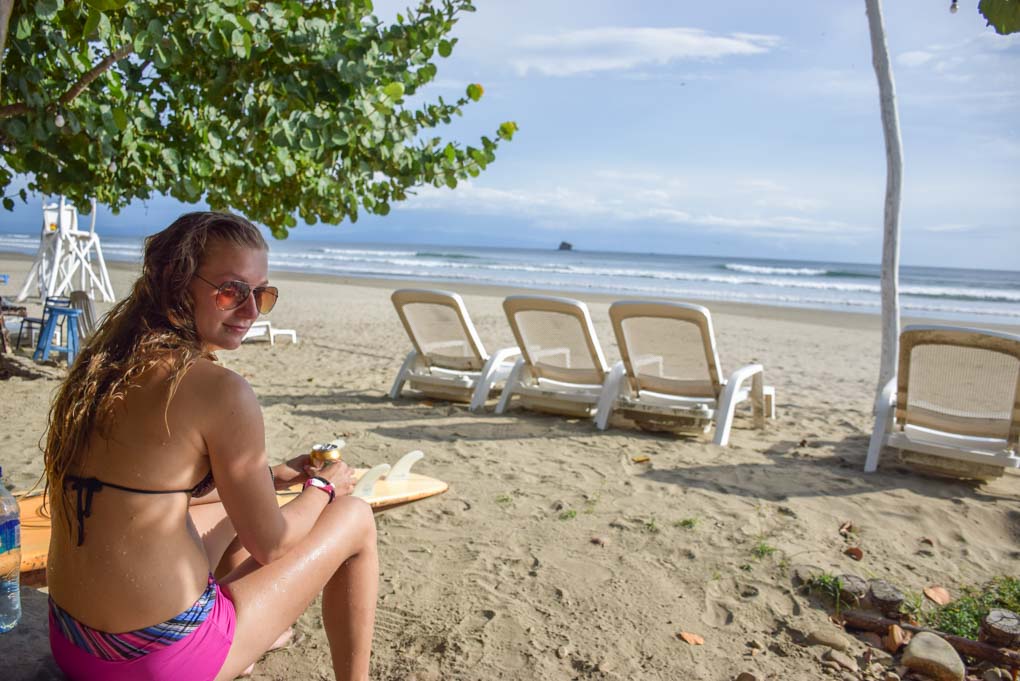 Bailey hanging out at Playa Hermosa near San Juan del Sur