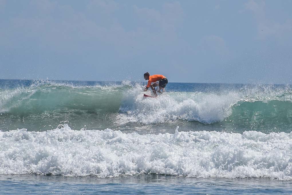 Daniel surfing in San Juan del Sur, Nicaragua