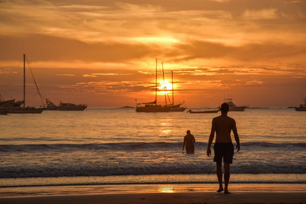 sunset at the beach in San Juan del Sur