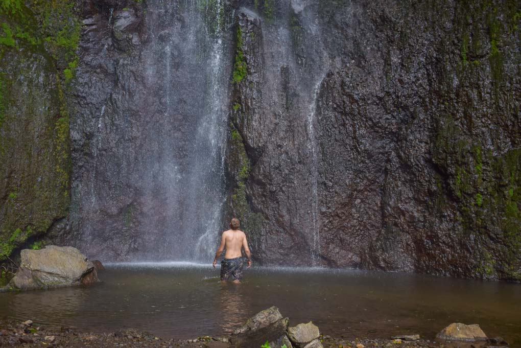 Daniel in the pool at the bottom of San Ramon waterfall, Ometepe