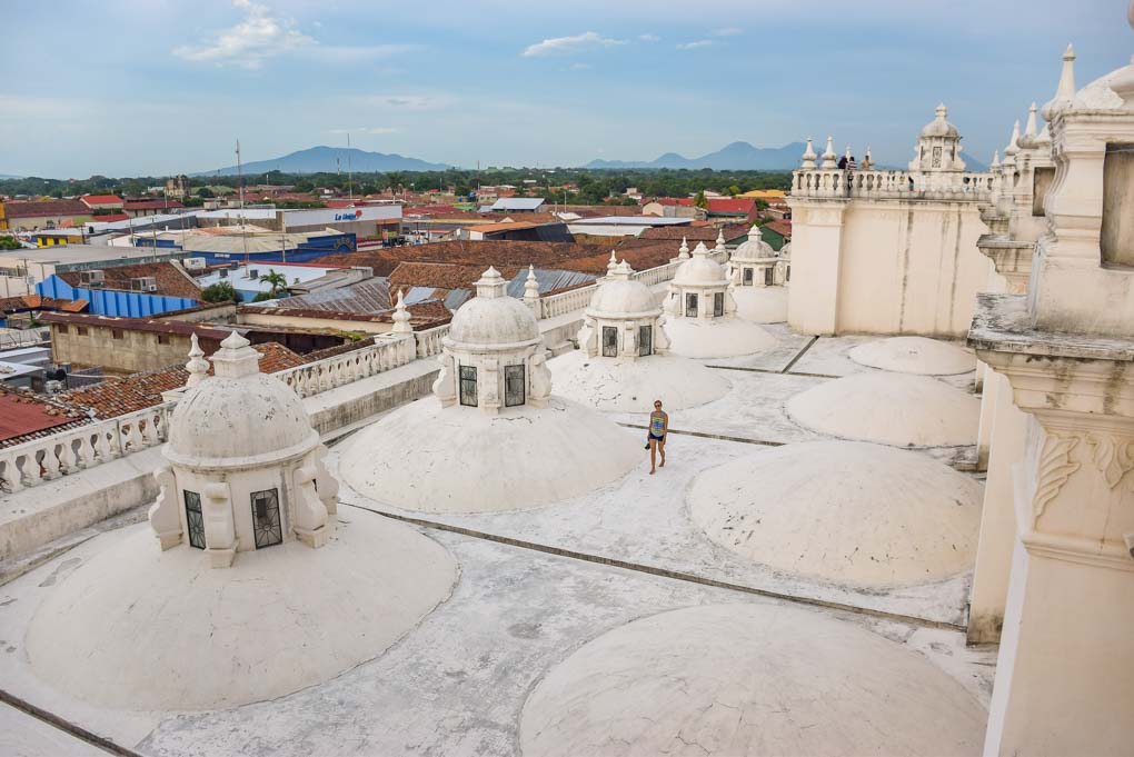 the top of Cathedral Basilica in Leon, Nicaragua