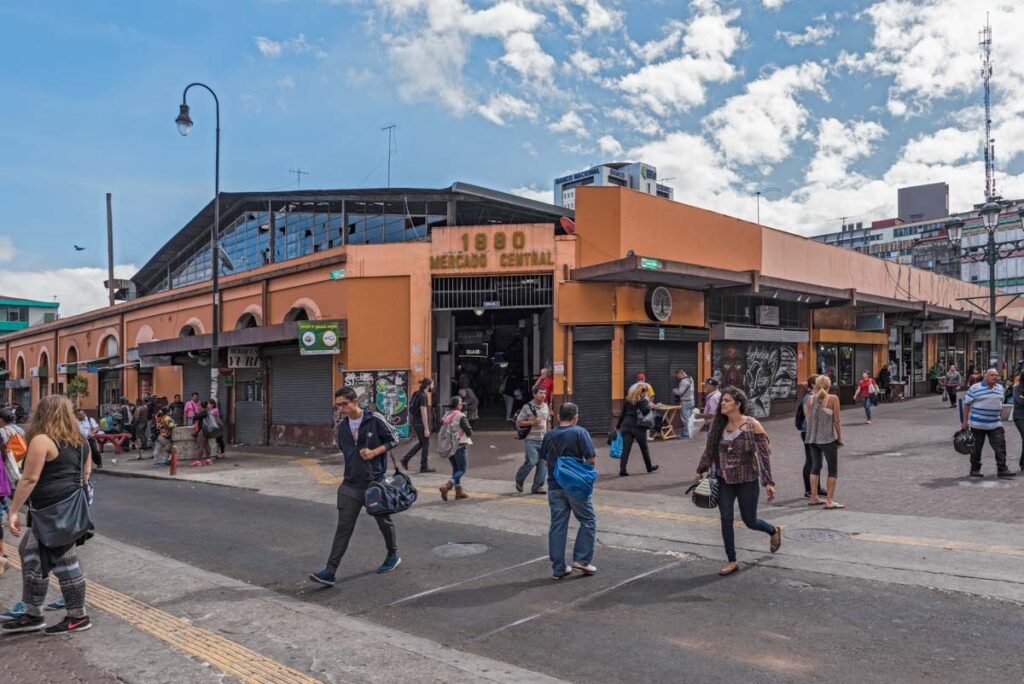 Costa Rican people at a market in San Jose