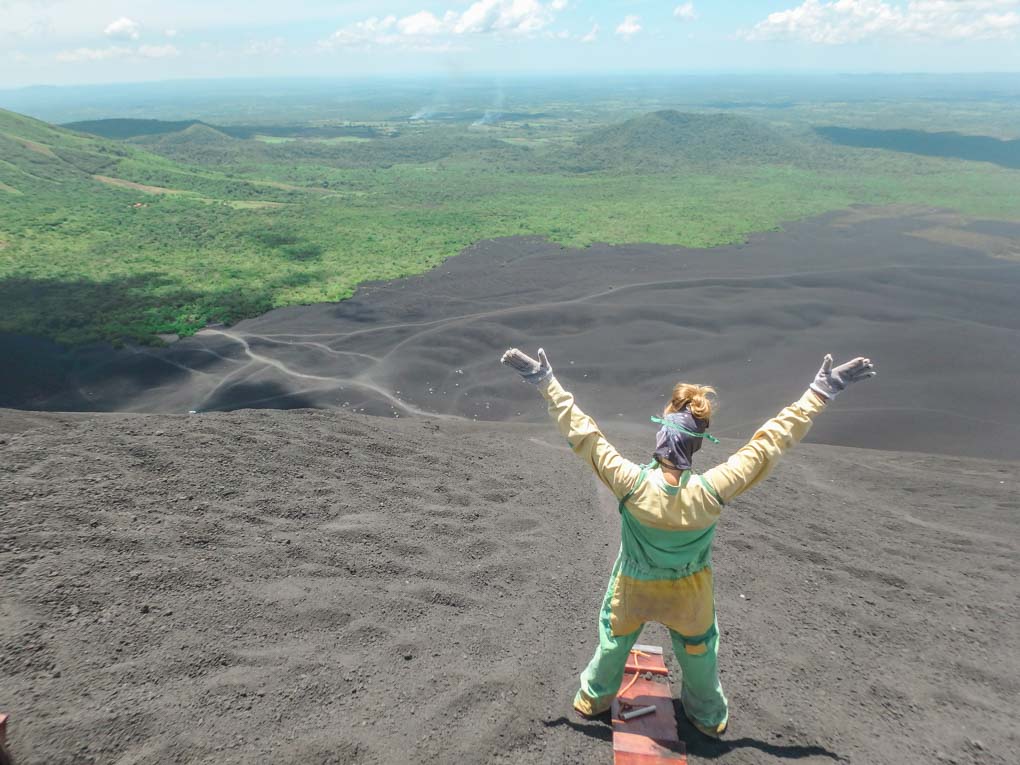 top of Cerro Negro volcano near Leon, Nicaragua