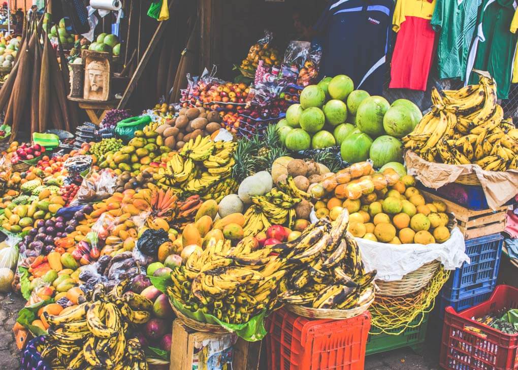 produce market in Lake Atitlan, Guatemala
