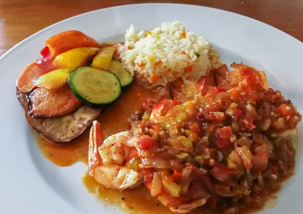 A prawn dish at Achiote, Flores