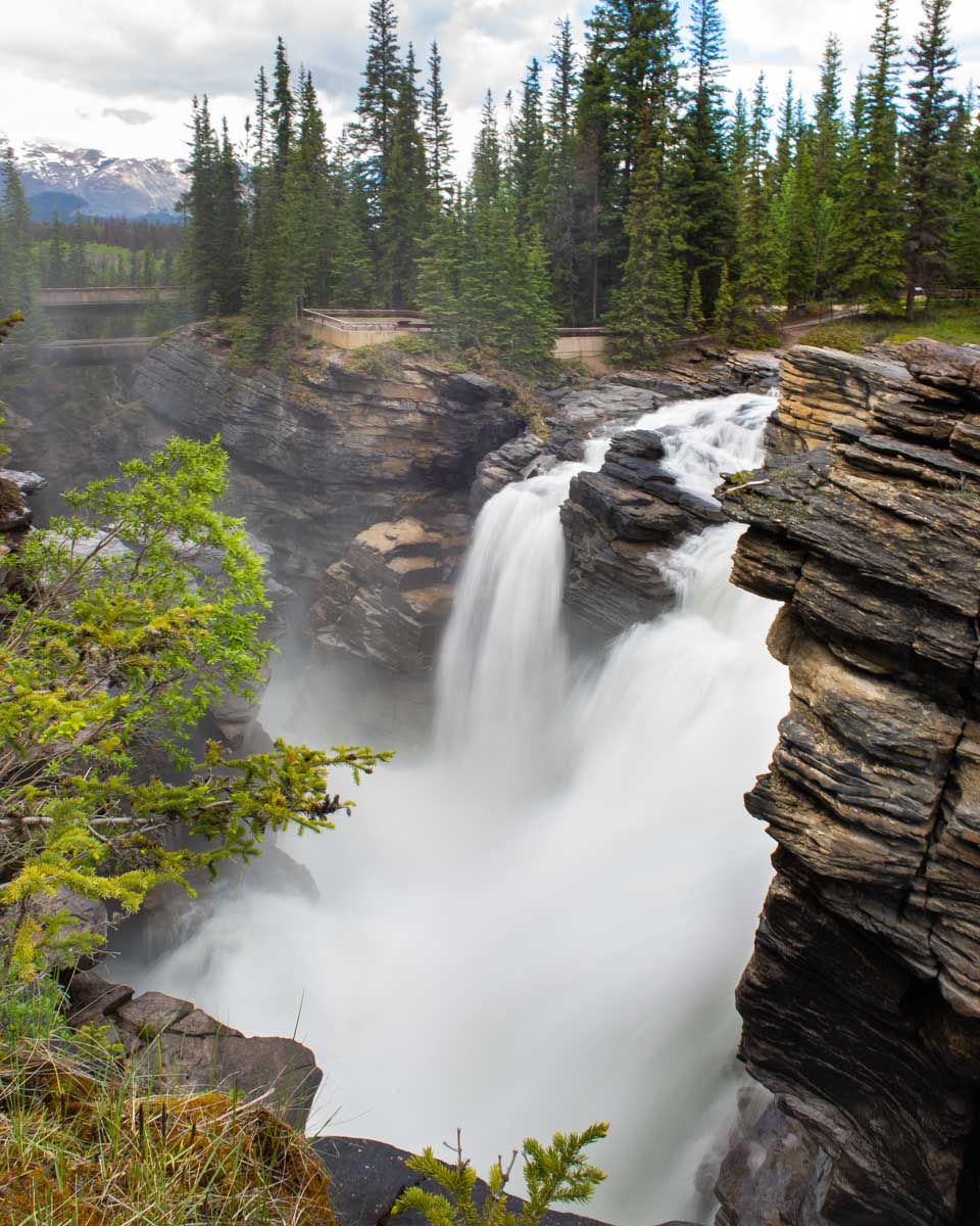 Athabasca Falls as seen from one of the back viewpoints