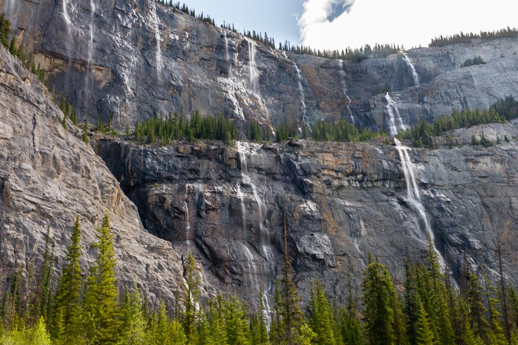 The Weeping Wall on the Icefields Parkway scenic drive between Banff and Jasper National Park