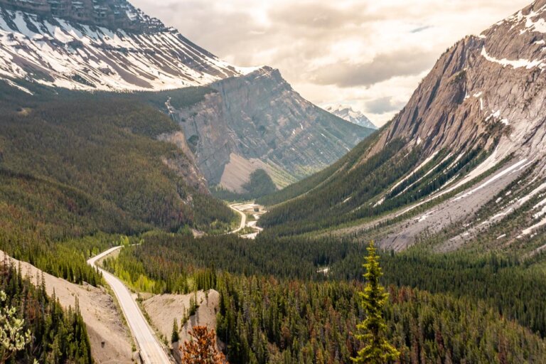 The view from Big Hill just after Big Bend on the Icefields Parkway