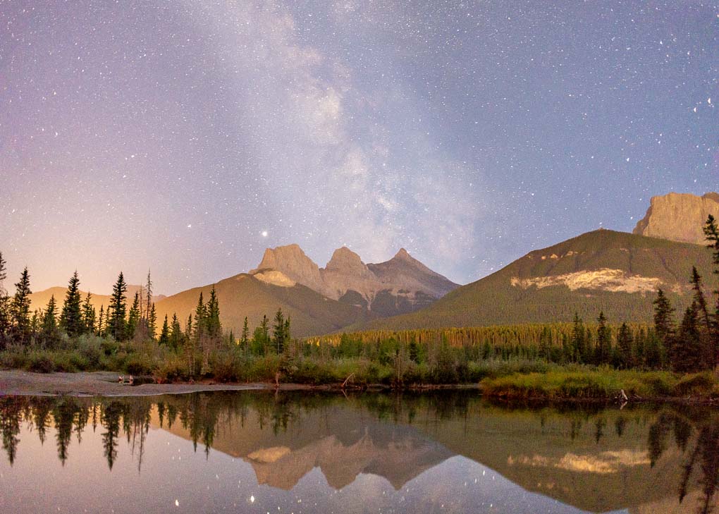 The Milky-way above the Three Sisters mountains. 