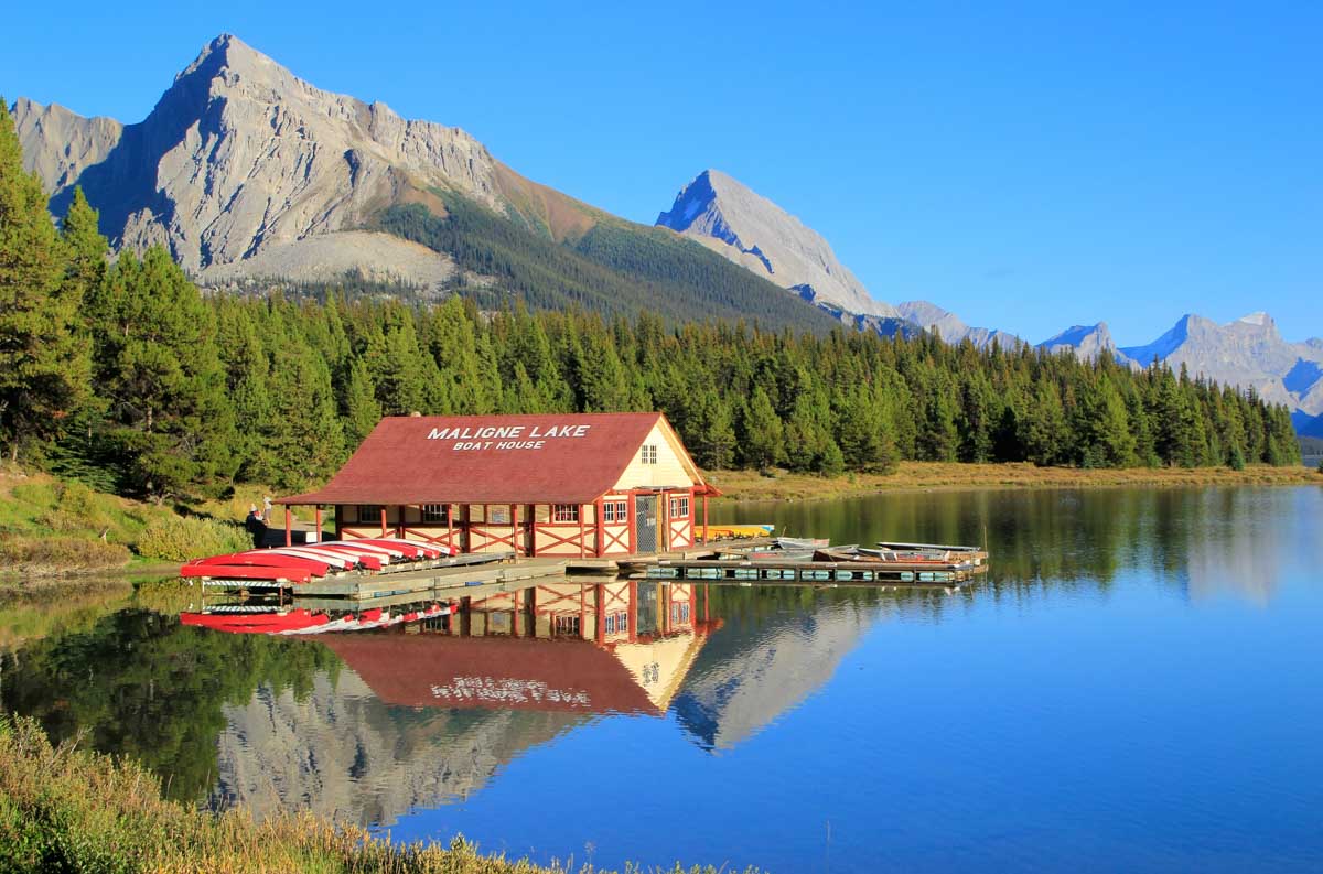 The Boathouse at Maligne Lake, Canada