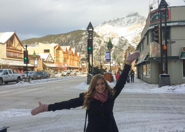 visiting banff ave during Christma