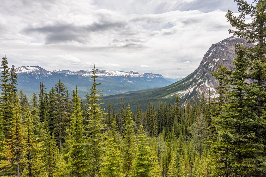 Views of the valley from the Lake Agnes Tea House hike