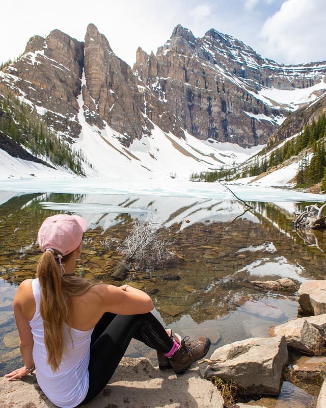 Sitting back and watching time go by at Lake Agnes