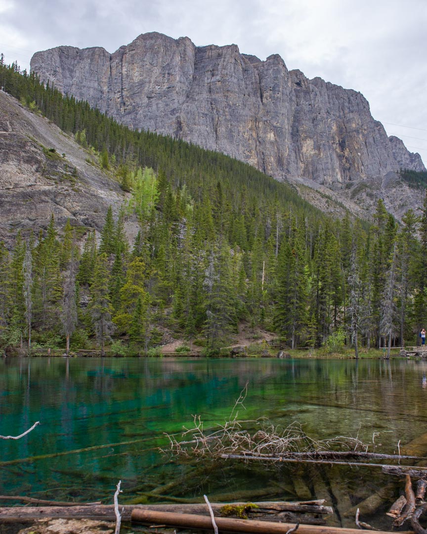 Grassi Lakes with the mountains as a backdrop