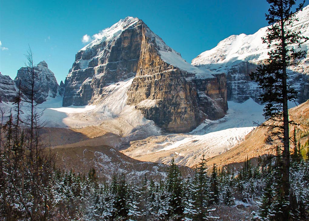 views on the Plain of Six Glaciers trail