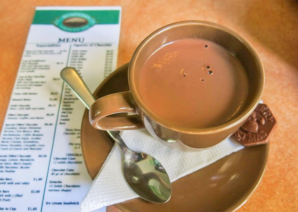 A hot chocolate at the Cocolate Musium in Havana