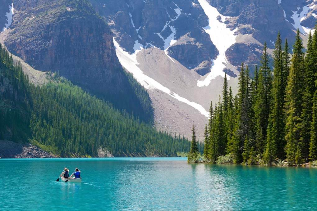 Canoeing on Moraine Lake, Banff National Park