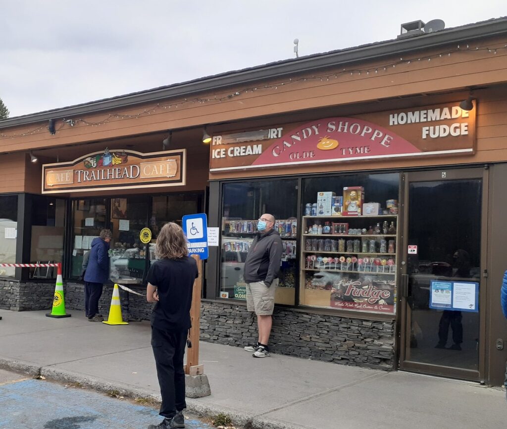 the outside of the old Tyme Candy Shop in Lake louise
