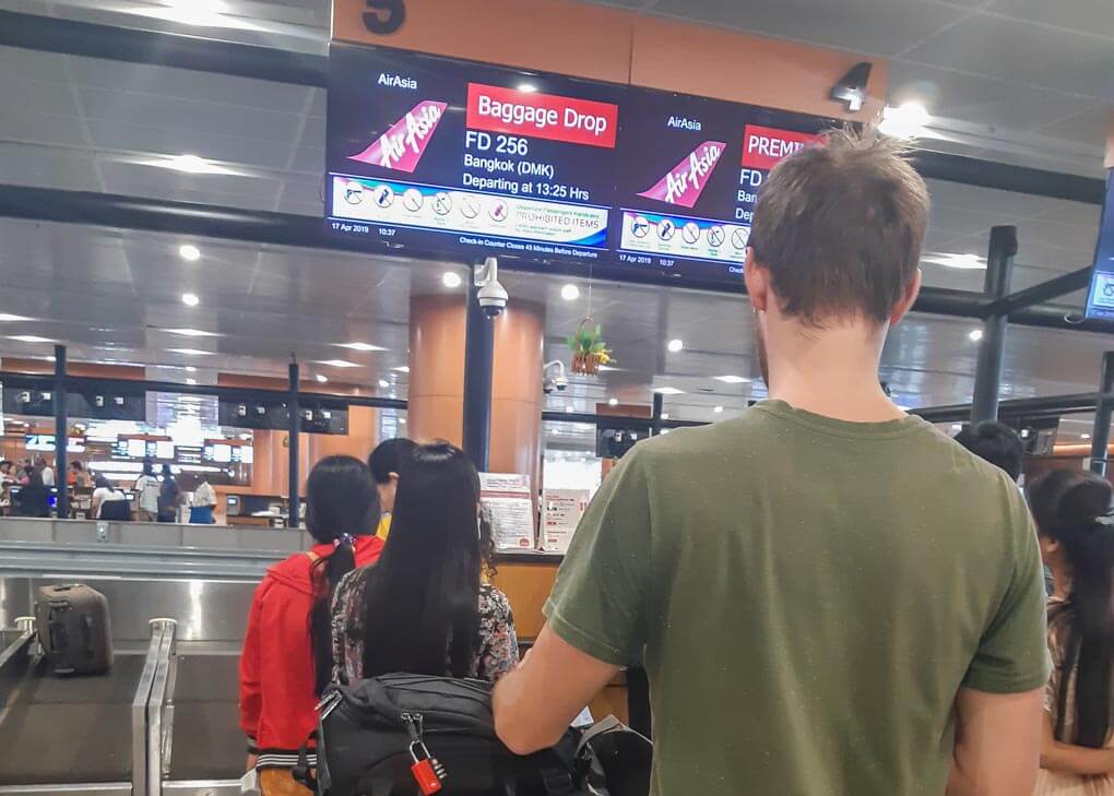 Checking in for a flight