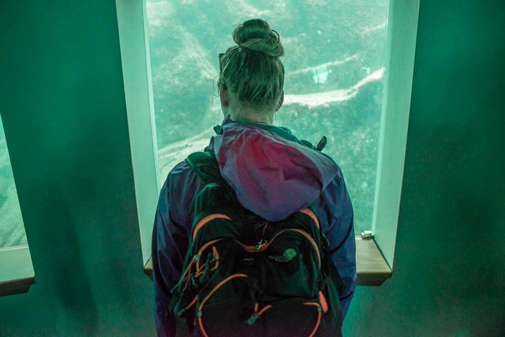 Bailey at the Milford Sound Underwater Observatory