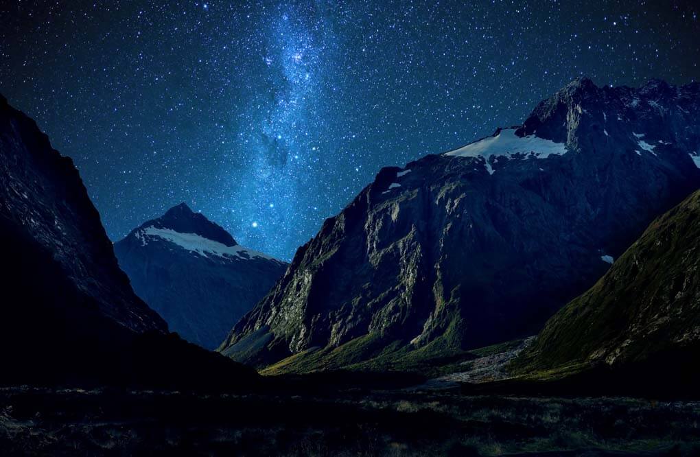 The Milky Way over Milford Sound