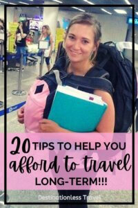 afford to travel long term pinterest image