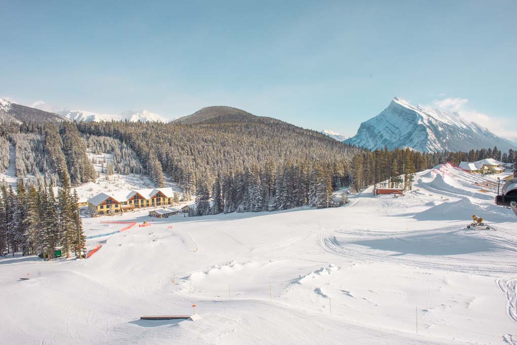 view from the top of Cascade Chairlift at Mt Norquay ski resort