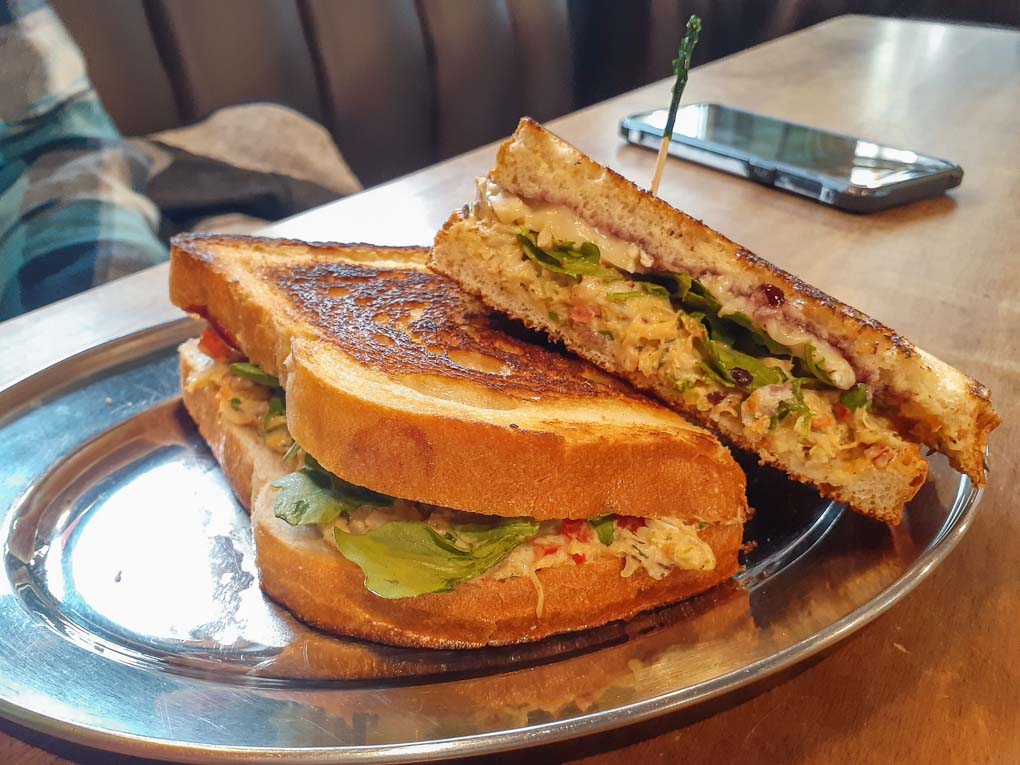 The crab meat sandwich at the Spice Joint in Jasper