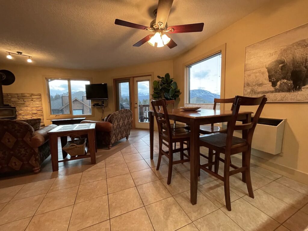 kitchen in the mountain view condo in Radium Hot Springs