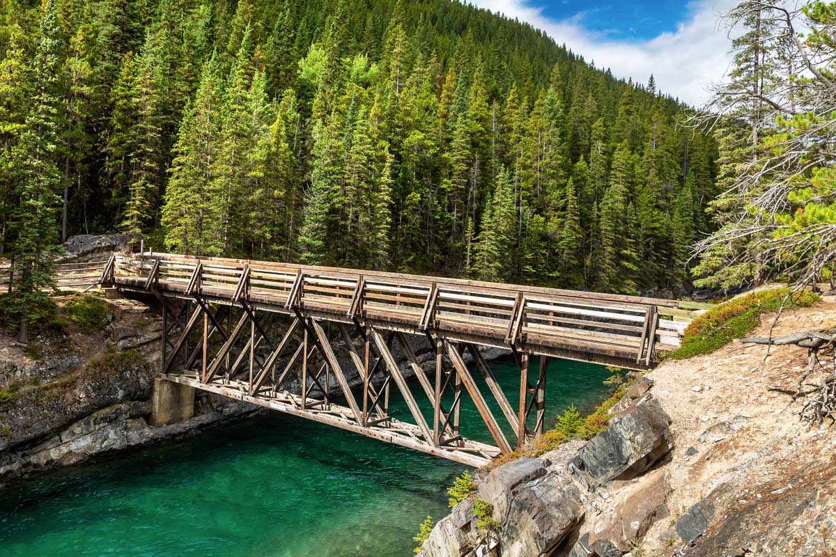 Views of the bridge on Stewart Canyon, Banff
