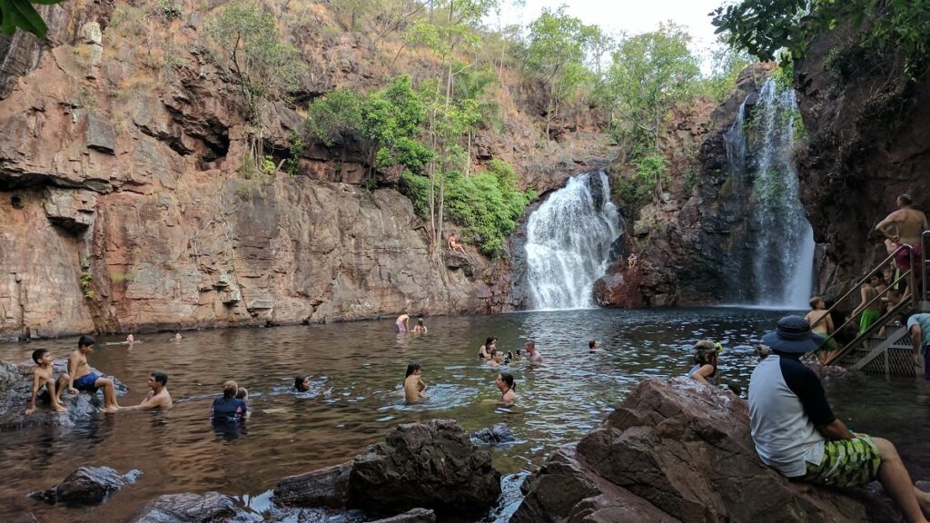 people swimming at Florence Falls in Litchfield National Park