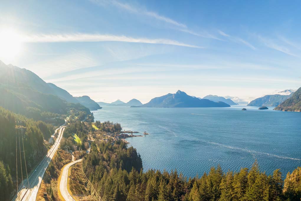 Sea to Sky Highway from the sky