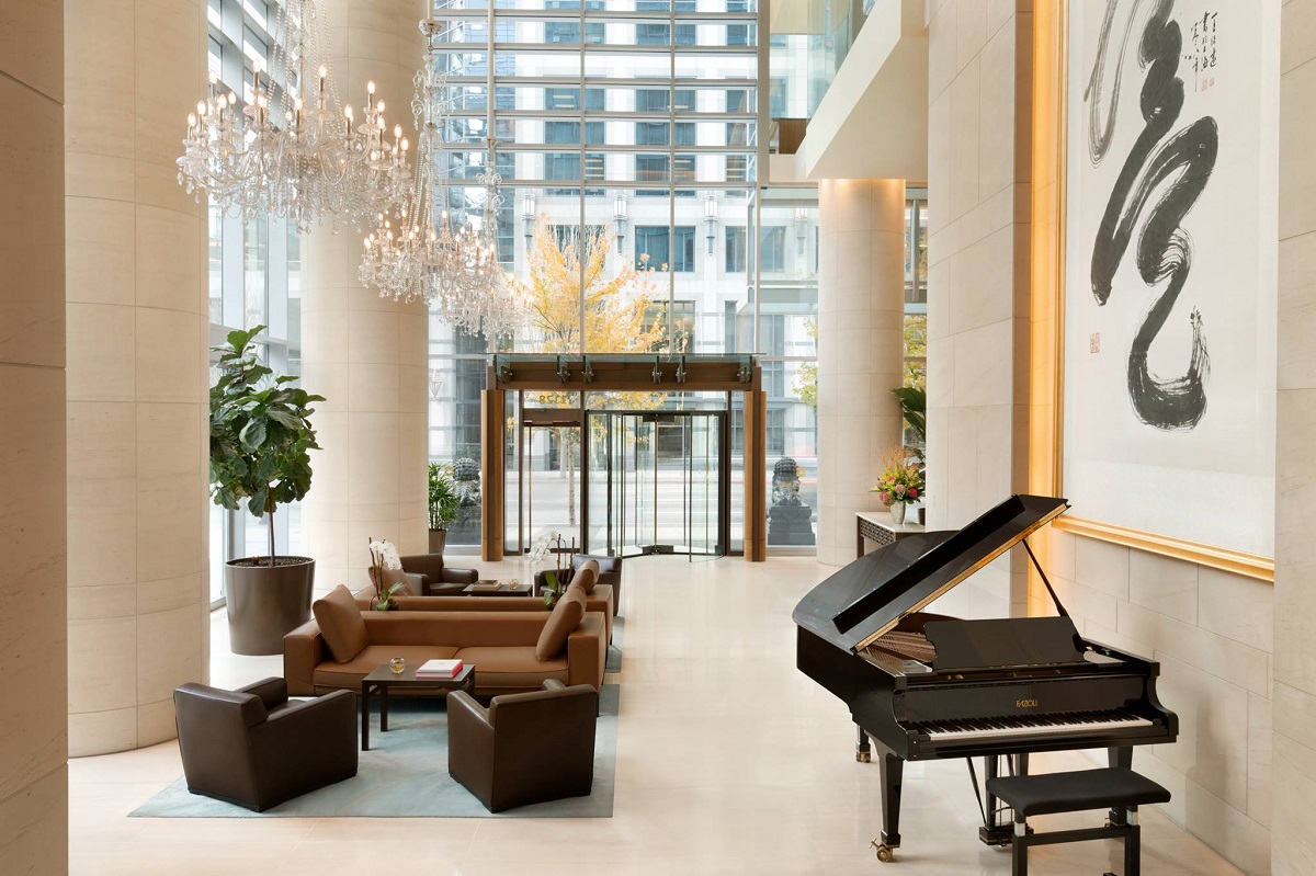 the lobby of the Shangri-la Hotel in Vancouver
