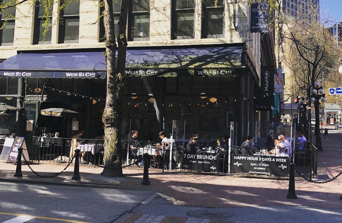 the outside of Walter Street Cafe in Gastown, Vancouver
