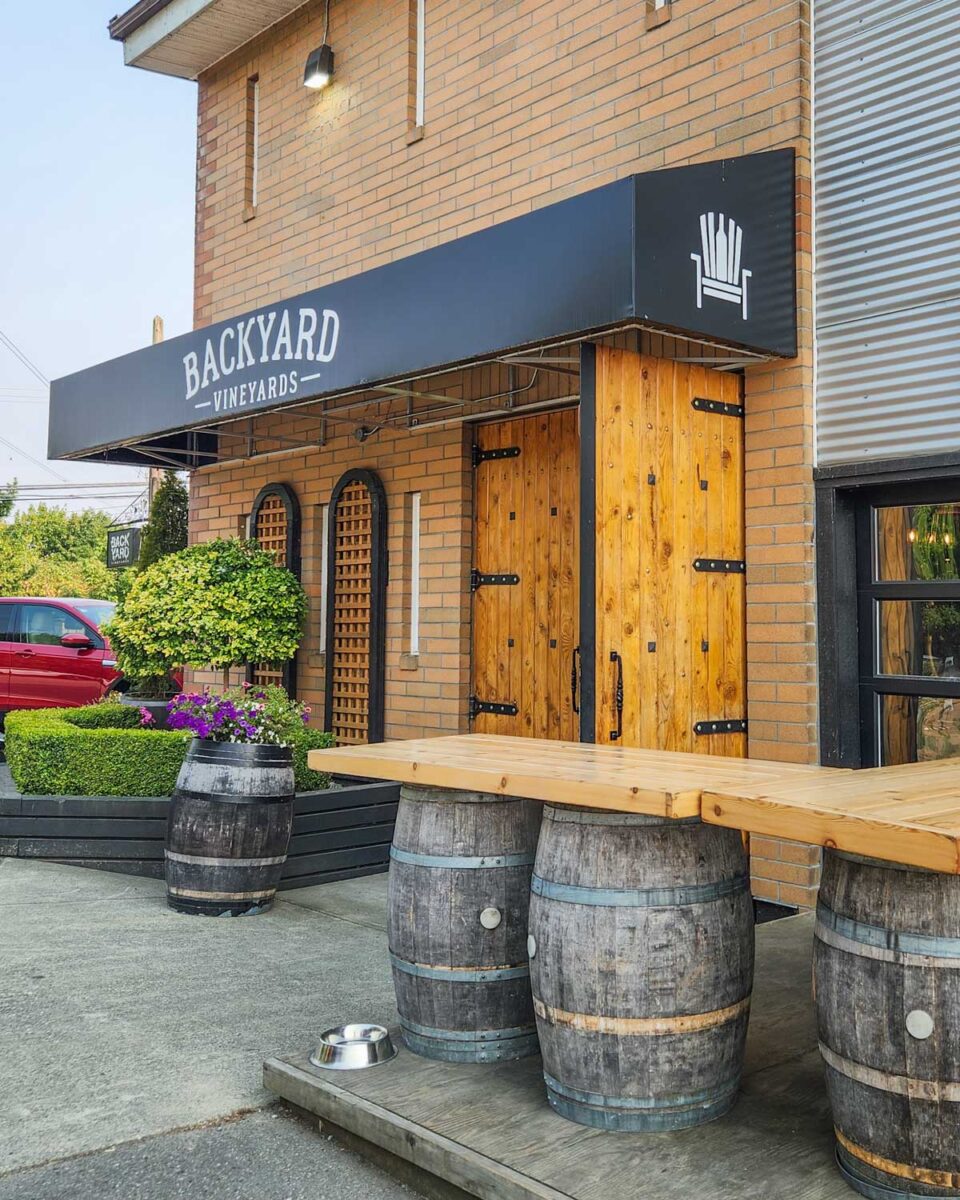 the outside of Backyard Vineyards in the Fraser Valley
