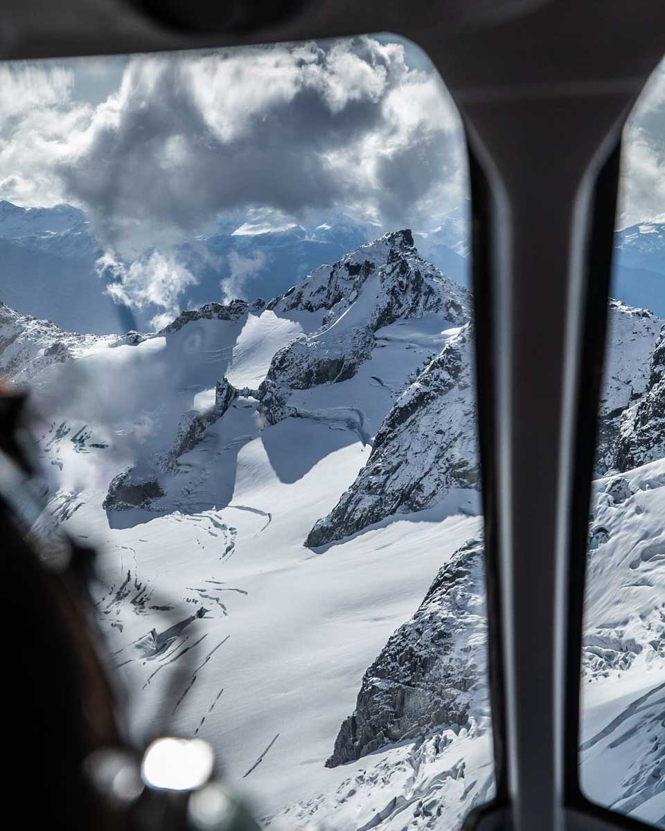 Blackcomb Helicopters views during a flight in winter