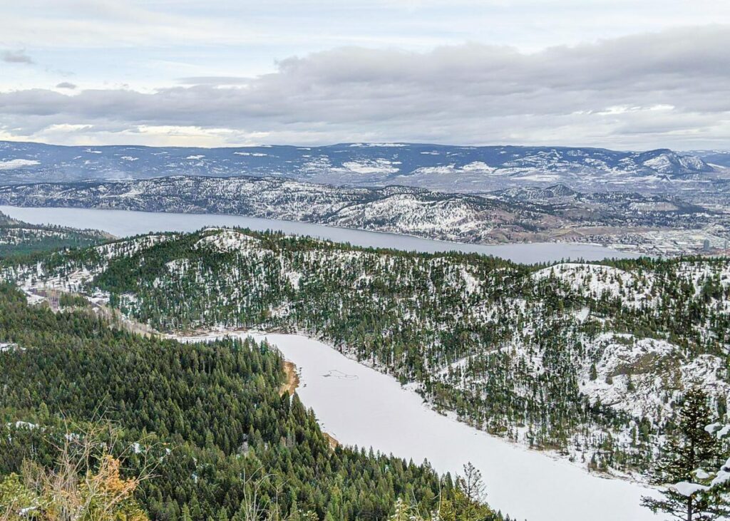 views from the City on the Edge of Forever hike in Kelowna, BC