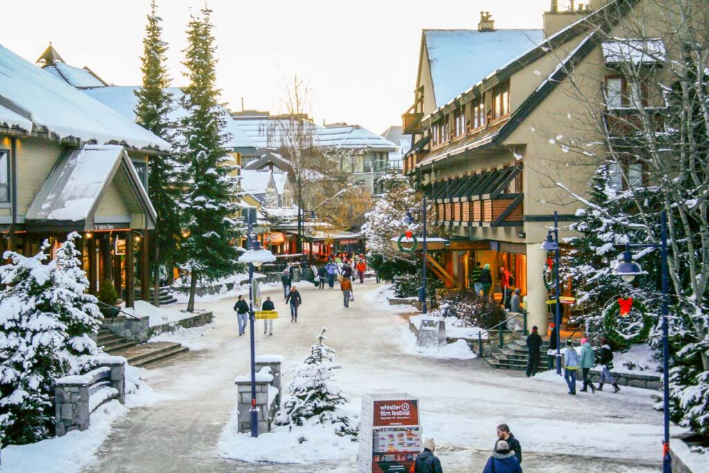 Whistler Village in winter