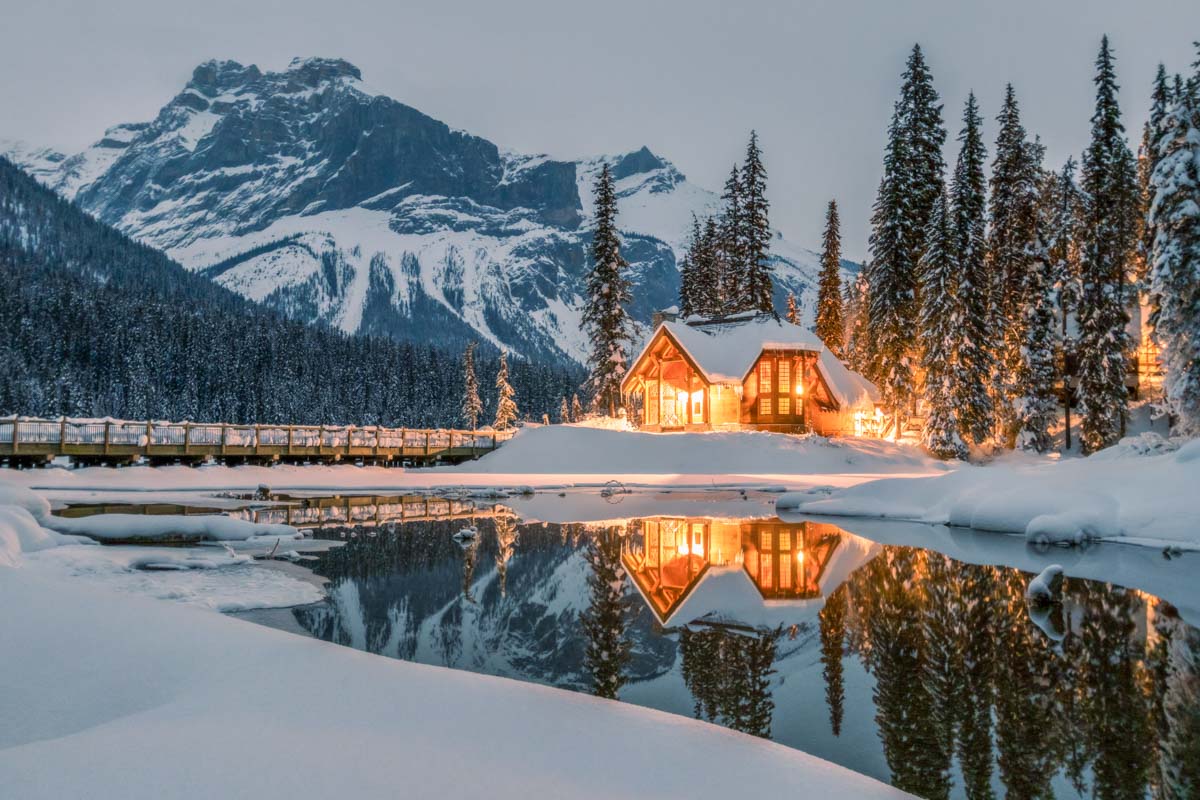 Emerald Lake in winter, Yoho National Park