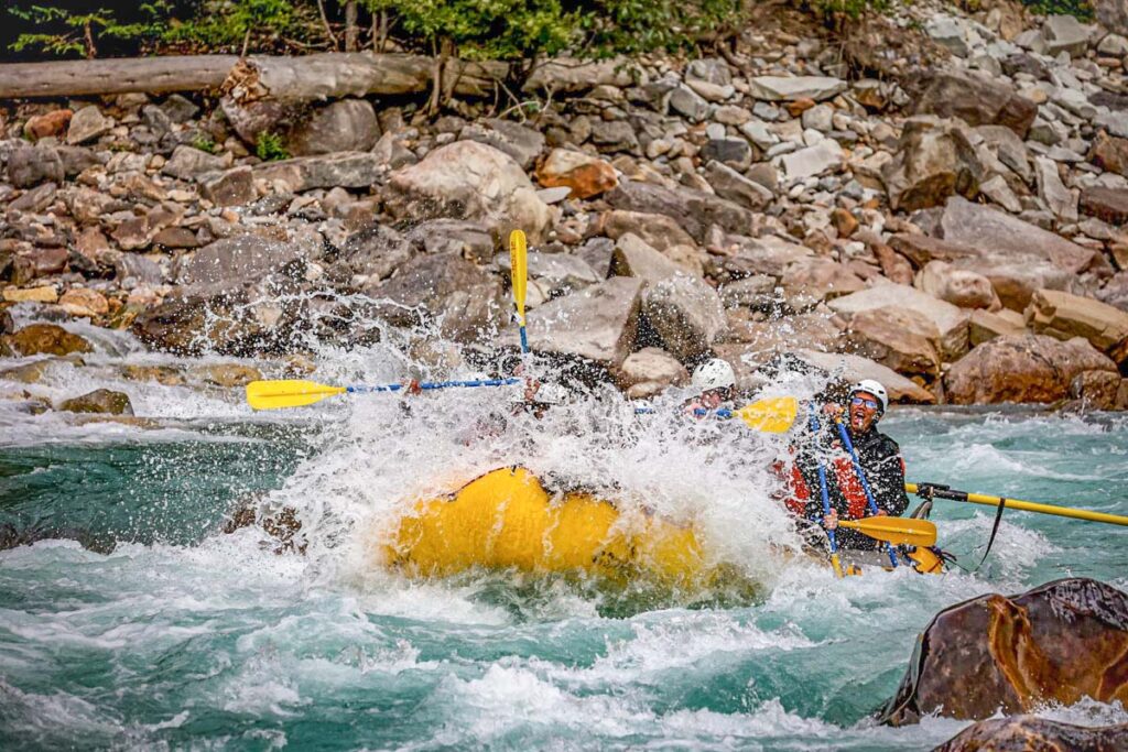 White water rafting down the Kicking Horse River in Golden