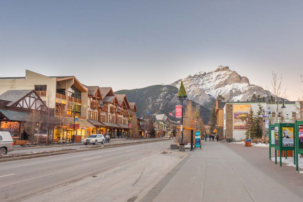 Banff town on a winter day