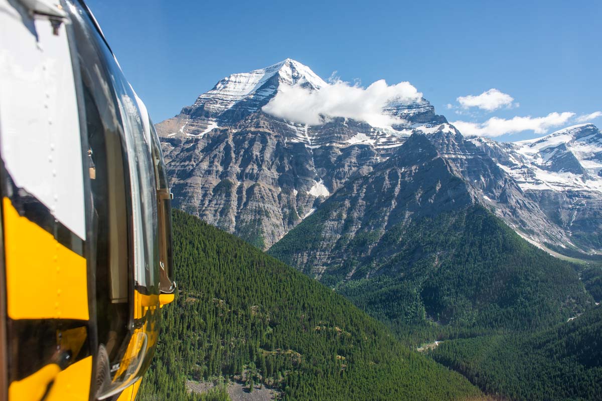 Flying towards MT Robson on a scenic flight