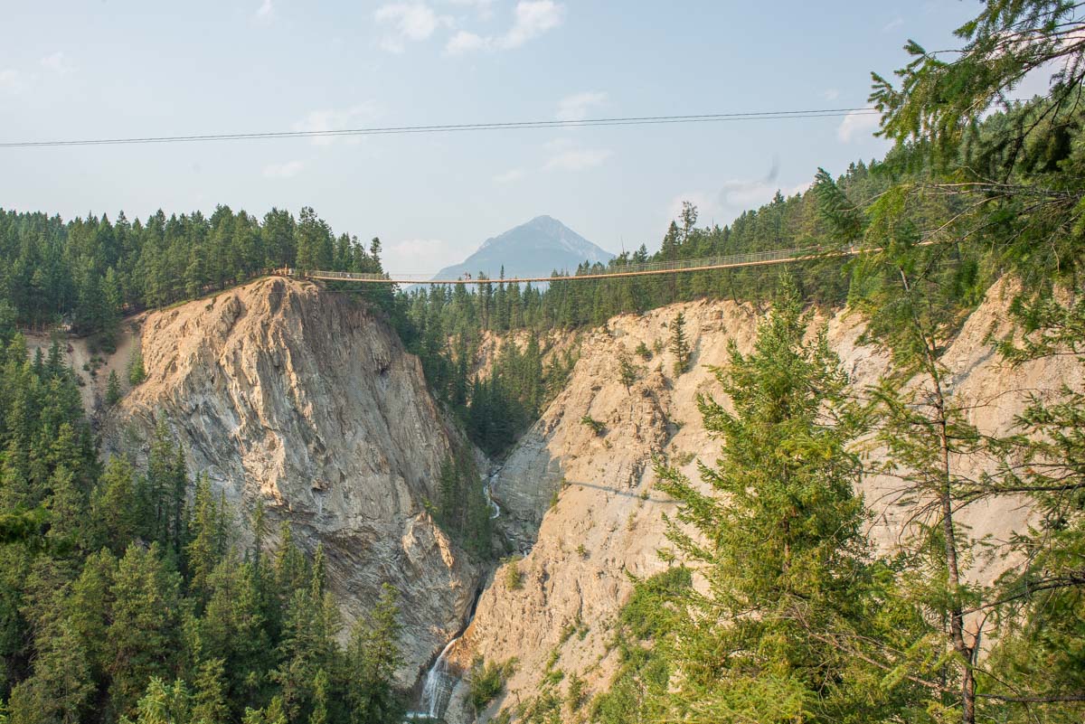 The Golden Sky Bridge stretches across a canyon