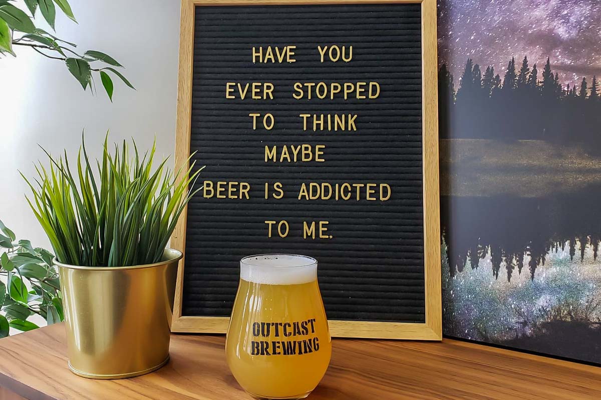 A beer at Outcast Brewing