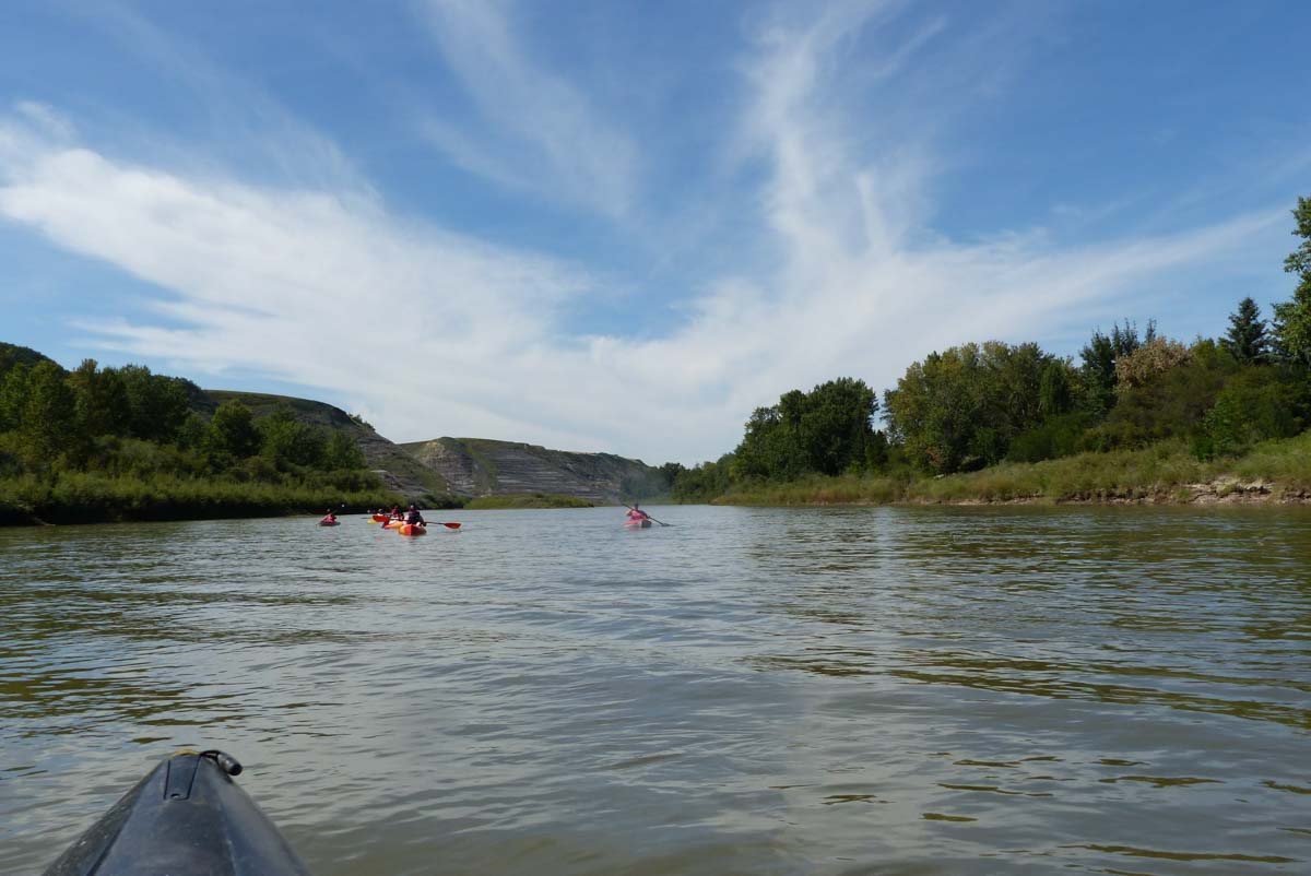 Kayaking on the Red Dear River in Drumheller